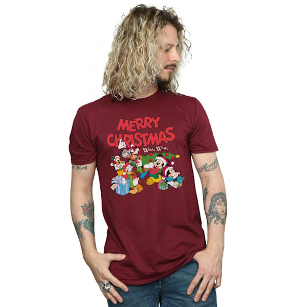 Disney Herr Mickey And Friends Winter Wishes T-shirt XL Bourgogne Burgundy XL