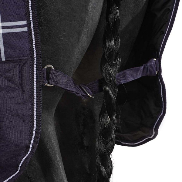 Saxon Defiant Standard-Neck Plaid Midweight Horse Turnout Rug 6 Navy/White 6´ 9