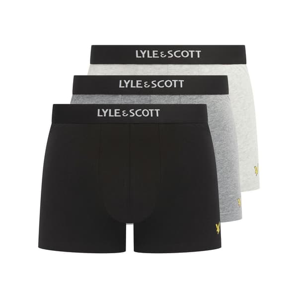 Lyle & Scott Herr Devon Boxershorts (3-pack) S Vit/Grå/Svart White/Grey/Black S