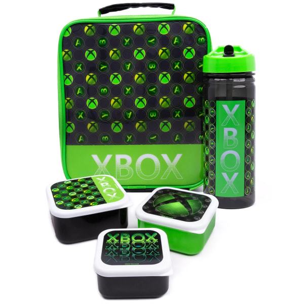 Xbox Lunchväska och flaska (paket med 5) One Size Svart/Grön Black/Green One Size