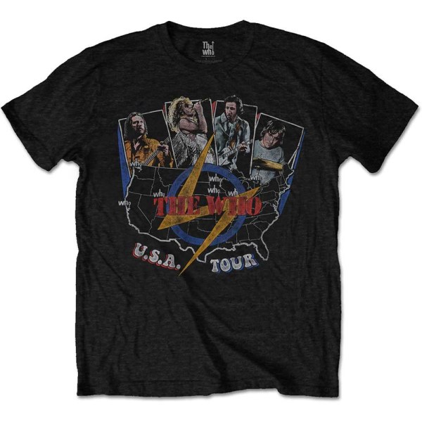 The Who Unisex Adult USA Tour Vintage Bomull T-Shirt L Svart Black L