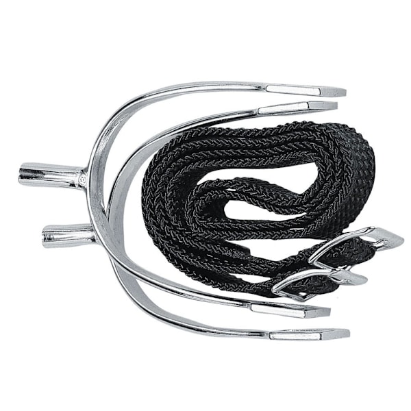 Korsteel Barn/Barn Pow Aldrig Rost Spurs Och Rem 20mm Silver/Svart Silver/Black 20mm