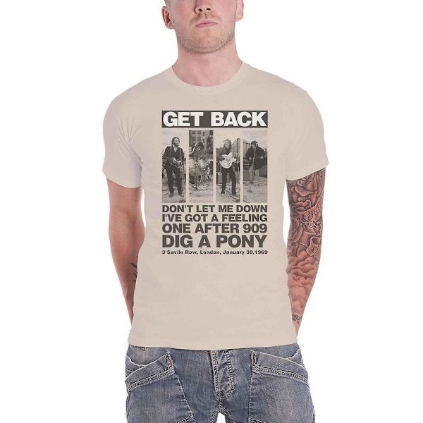 The Beatles Unisex Adult Rooftop Panel T-Shirt XL Natural Natural XL
