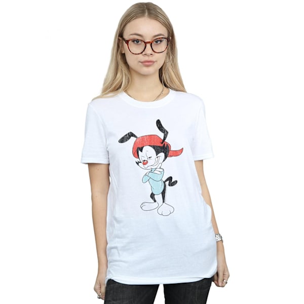 Animaniacs Dam/Damer Wakko Klassisk Pose Bomull Pojkvän T- White XXL