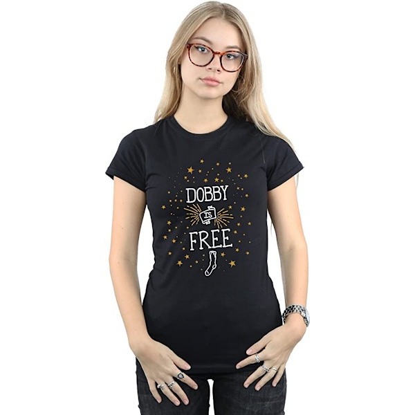 Harry Potter Dam/Kvinnor Dobby Är Bomull T-shirt L Svart Black L