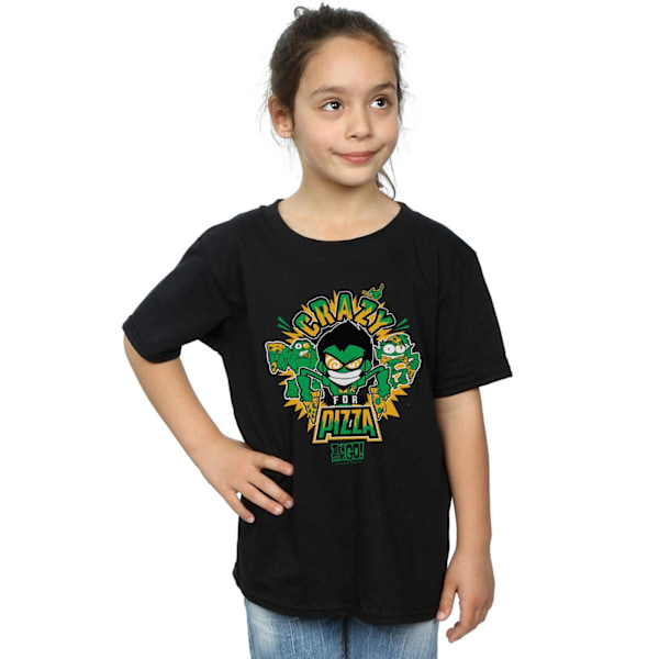 DC Comics Girls Teen Titans Go Crazy For Pizza Bomull T-shirt 1 Black 12-13 Years