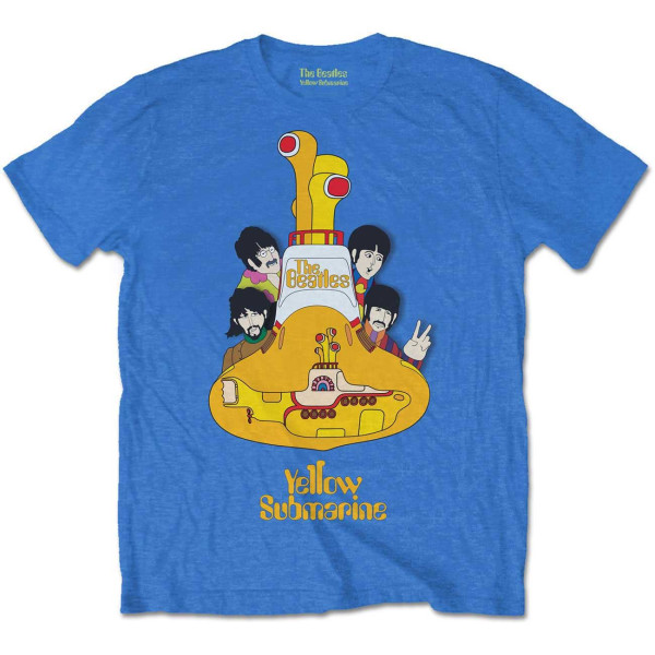 The Beatles barn/barn Gul ubåt bomull T-shirt 7-8 Blue 7-8 Years