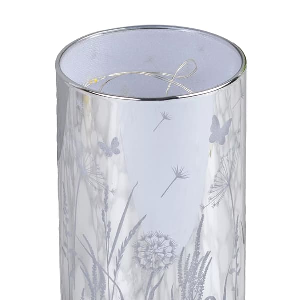 Hestia Blommig Glas LED-lampa One Size Silver Silver One Size