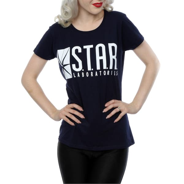 DC Comics Dam/Dam The Flash STAR Labs T-shirt i bomull L Mörkblå Deep Navy L