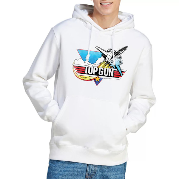 Top Gun Herr Jet Swoop Logotyp Hoodie M Vit White M