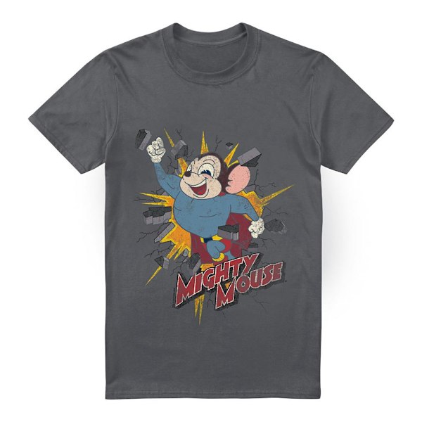 Mighty Mouse Herr T-shirt Break Through Stl L Kolgrå Charcoal L
