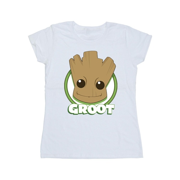 Guardians Of The Galaxy Dam/Kvinnor Groot Badge Bomull T-Shir White S