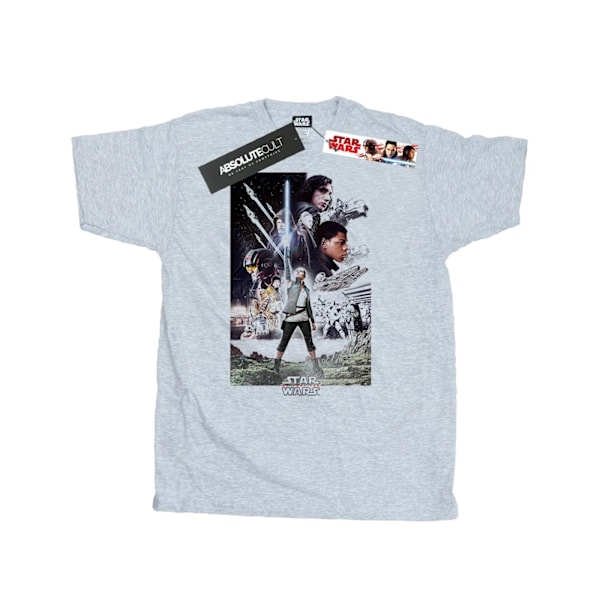 Star Wars: The Last Jedi Herr T-shirt i bomull med karaktärer, storlek L, sportgrå Sports Grey L