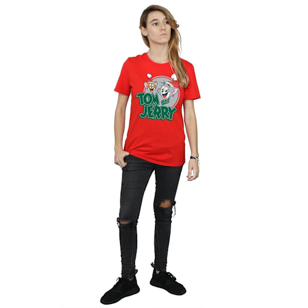 Tom And Jerry Dam/Damer Julhälsningar Bomull Pojkvän Red XL