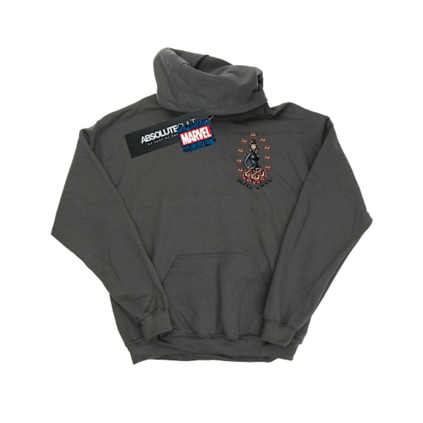 Marvel Girls Black Widow Tattoo Brösttryck Hoodie 12-13 År Charcoal 12-13 Years