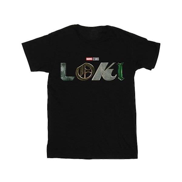 Marvel Girls Loki Logo Bomull T-shirt 5-6 år Svart Black 5-6 Years