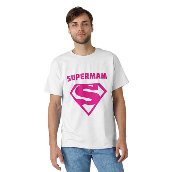 AWD Supermum-tryckt t-shirt för dam, L, vit White L