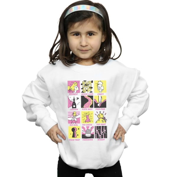 Disney Girls Tinkerbell Squares Sweatshirt 12-13 år Vit White 12-13 Years