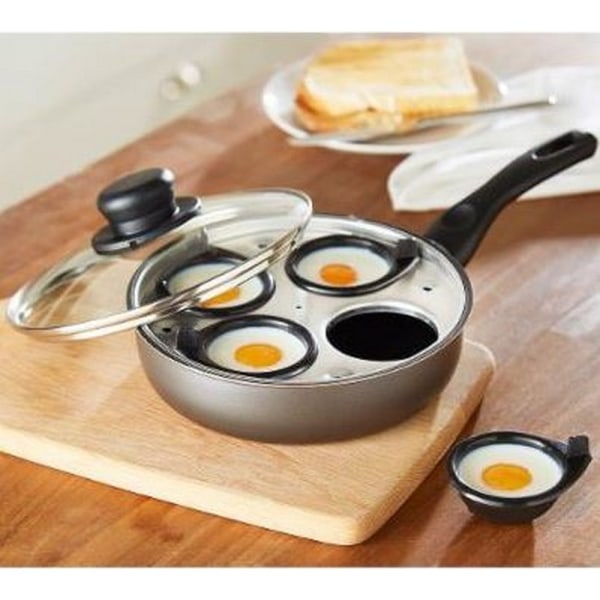 Pendeford Sapphire Collection Egg Poacher - 4 koppar One Size Sil Silver/Black One Size
