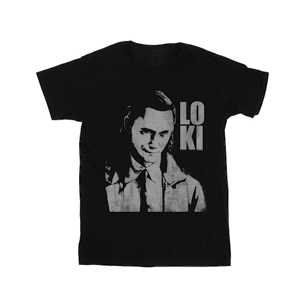 Marvel Girls Loki Head Poster Bomull T-shirt 3-4 år Svart Black 3-4 Years