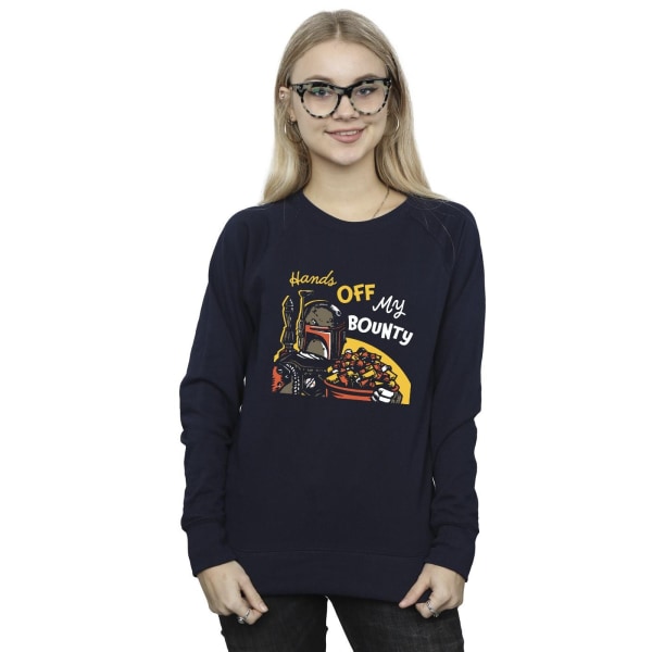 Star Wars Dam/Damer Boba Fett Hands Off My Bounty Sweatshirt Navy Blue M