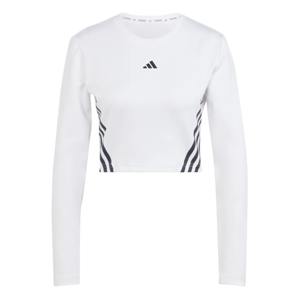 Adidas Dam/Dam Hyperglam Aeroready Långärmad Croppad T-shirt White/Black 16 UK - 18 UK