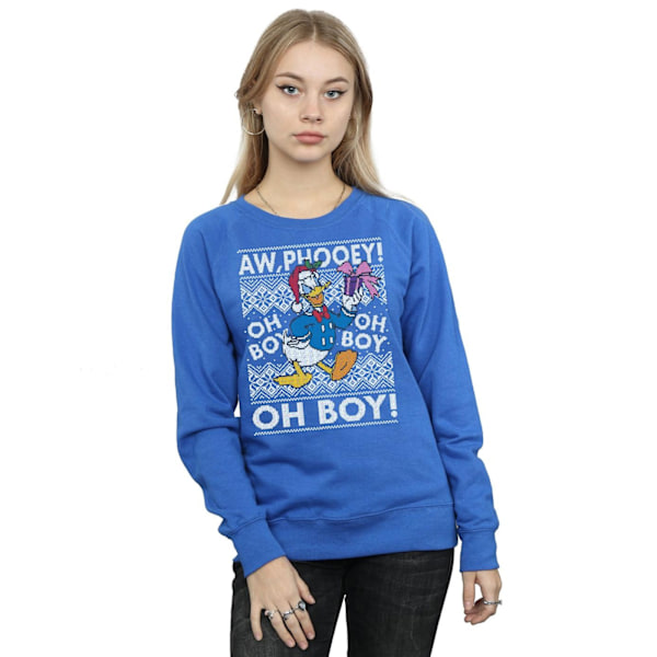 Disney Womens/Ladies Donald Duck Jul Fair Isle Sweatshirt Royal Blue L