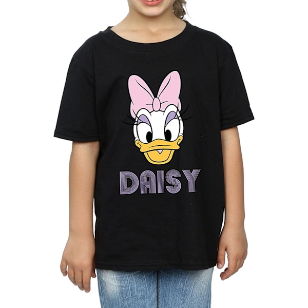 Disney Girls Daisy Duck Face Bomull T-shirt 7-8 År Svart Black 7-8 Years
