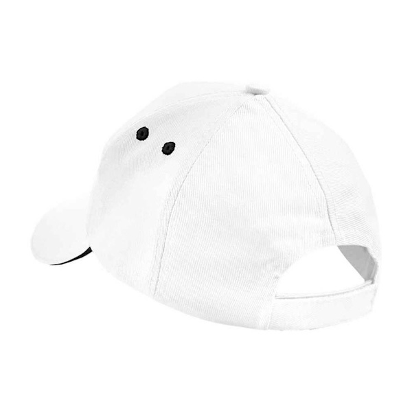 Beechfield 5-panels keps med kontrasterande skärm One Size Vit/Sv White/Black One Size