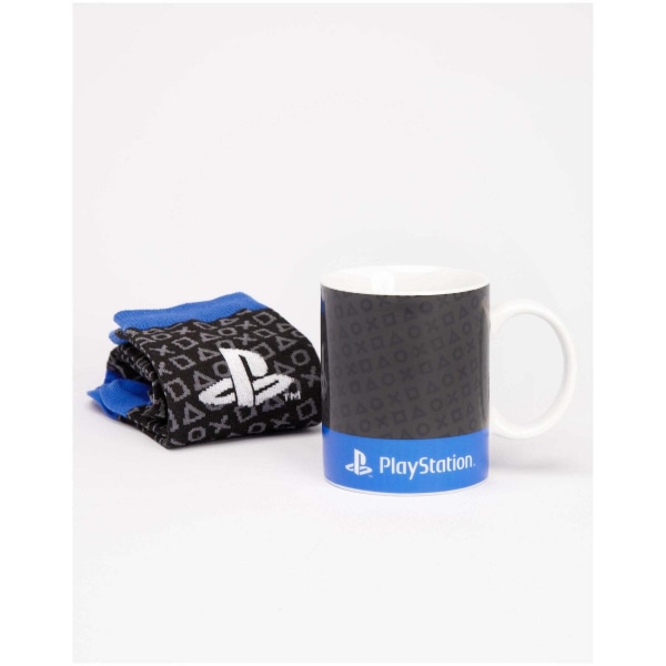 Playstation barn/barn logotyp mugg och sock set One size svart Black/Blue/Grey One Size