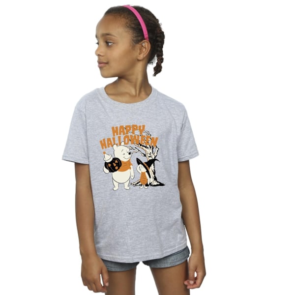 Disney Girls Winnie The Pooh And Piglet Happy Halloween Bomull Sports Grey 3-4 Years