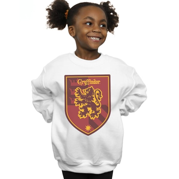 Harry Potter T-shirt för flickor med Gryffindors emblem, platt, 5-6 år, vit White 5-6 Years