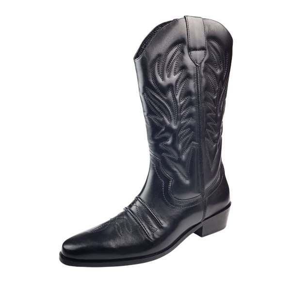 Woodland Herr High Clive Western Cowboy Boots 9 UK Svart Black 9 UK