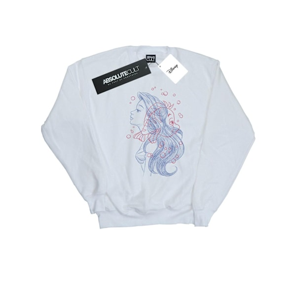 Disney Girls Ariel Flounder Sketch Sweatshirt 5-6 år Vit White 5-6 Years