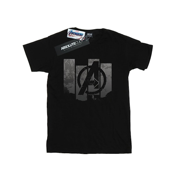 Marvel Girls Avengers Endgame Panel Logo Bomull T-shirt 5-6 år Black 5-6 Years