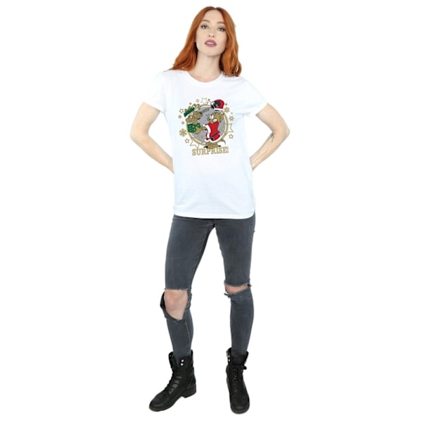 Tom And Jerry Dam/Damer Julöverraskning Bomull Pojkvän White XL