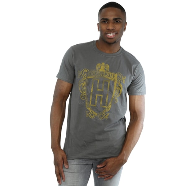 Harry Potter T-shirt Hufflepuff Badger Crest M Charcoal Charcoal M