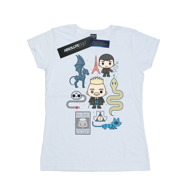Fantastic Beasts Dam/Dam Chibi Grindelwald T-shirt i bomull White M