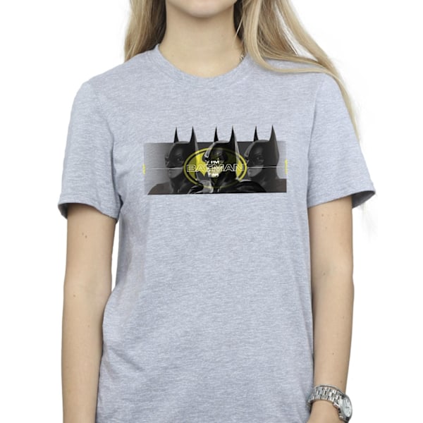 DC Comics Dam/Kvinnor The Flash Batman Porträtt Bomull Pojkvän T-shirt Sports Grey S