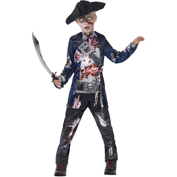 Smiffys Barn/Barn Deluxe Jolly Rotten Piratdräkt Set 1 Black 10-12 Years
