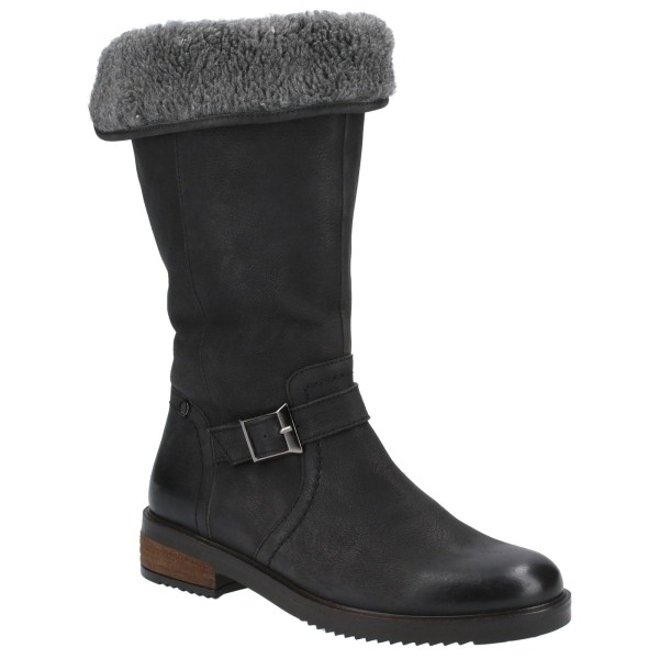 Hush Puppies Dam/Dam Bonnie Läder Mid Boots 5 UK Black Black 5 UK