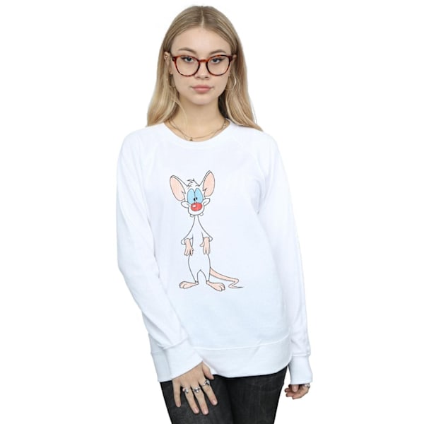 Animaniacs Dam/Kvinnor Pinky Klassisk Pose Sweatshirt XXL Vit White XXL