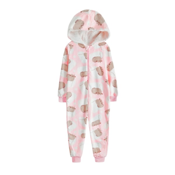 Pusheen flickor pyjamas med tryck överallt 13-14 år ljusrosa/vit Light Pink/White 13-14 Years