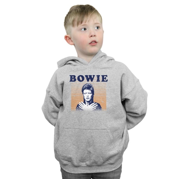 David Bowie Boys Orange Stripes Hoodie 12-13 år Sports Grey Sports Grey 12-13 Years