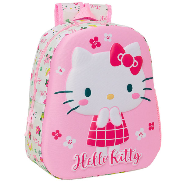 Hello Kitty Blommig ryggsäck för barn/barn 33cm x 10cm x 27cm P Pink/White 33cm x 10cm x 27cm