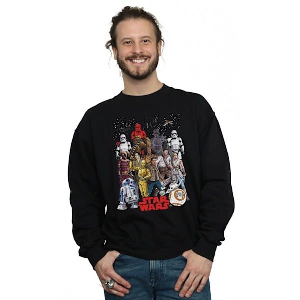 Star Wars Herr The Rise Of Skywalker Karaktär Collage Sweatshirt Black 3XL