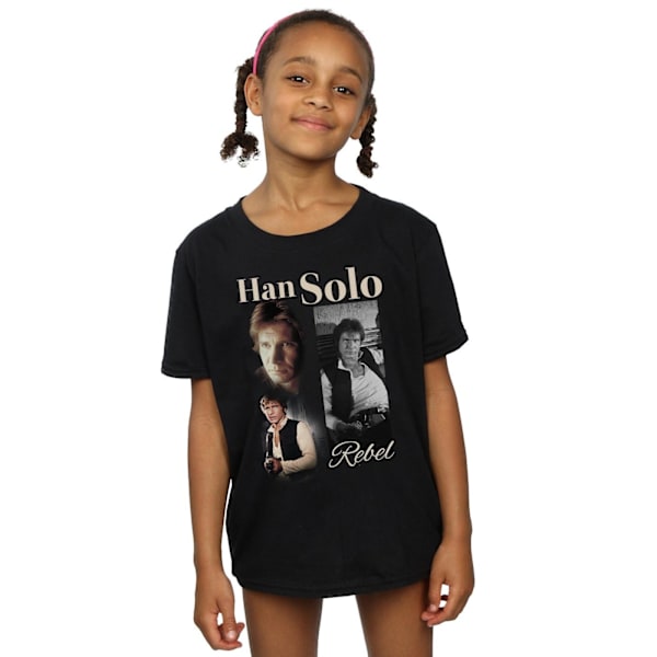 Star Wars Girls Han Solo 90-talsstil Bomull T-shirt 5-6 år Bla Black 5-6 Years