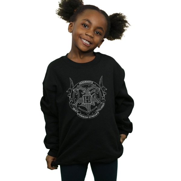 Harry Potter T-shirt för flickor med Hogwarts-sigill, 12-13 år, svart Black 12-13 Years