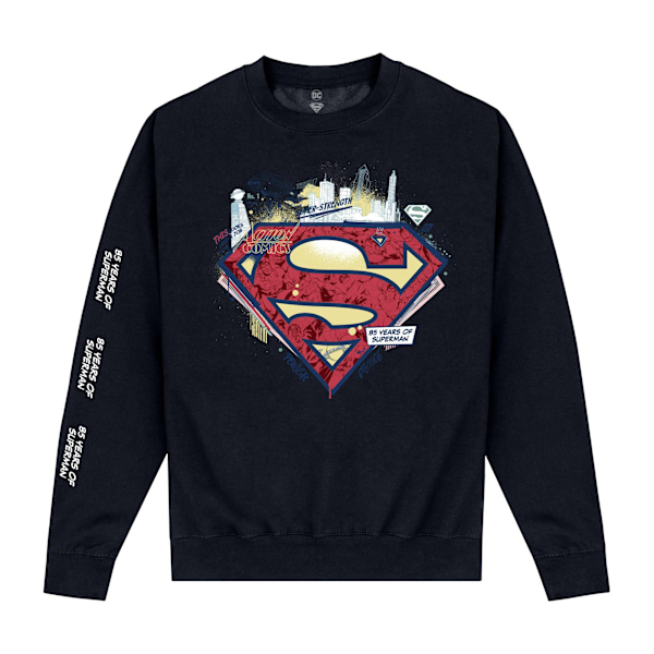 Superman Unisex Vuxen 85-årsjubileum Sweatshirt XL Svart Black XL