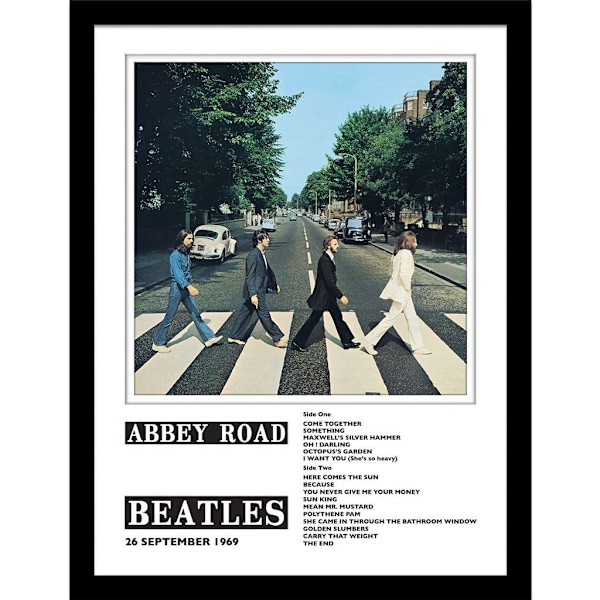 The Beatles Abbey Road inramad tavla 40cm x 30cm Vit/Svart White/Black 40cm x 30cm